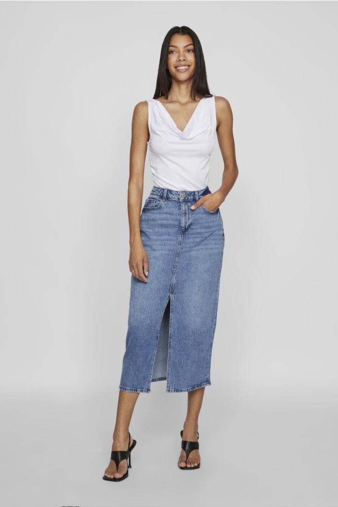VIJAF HW MIDI DENIM SKIRT-NOOS 14099736 MEDIUM BLUE DENIM